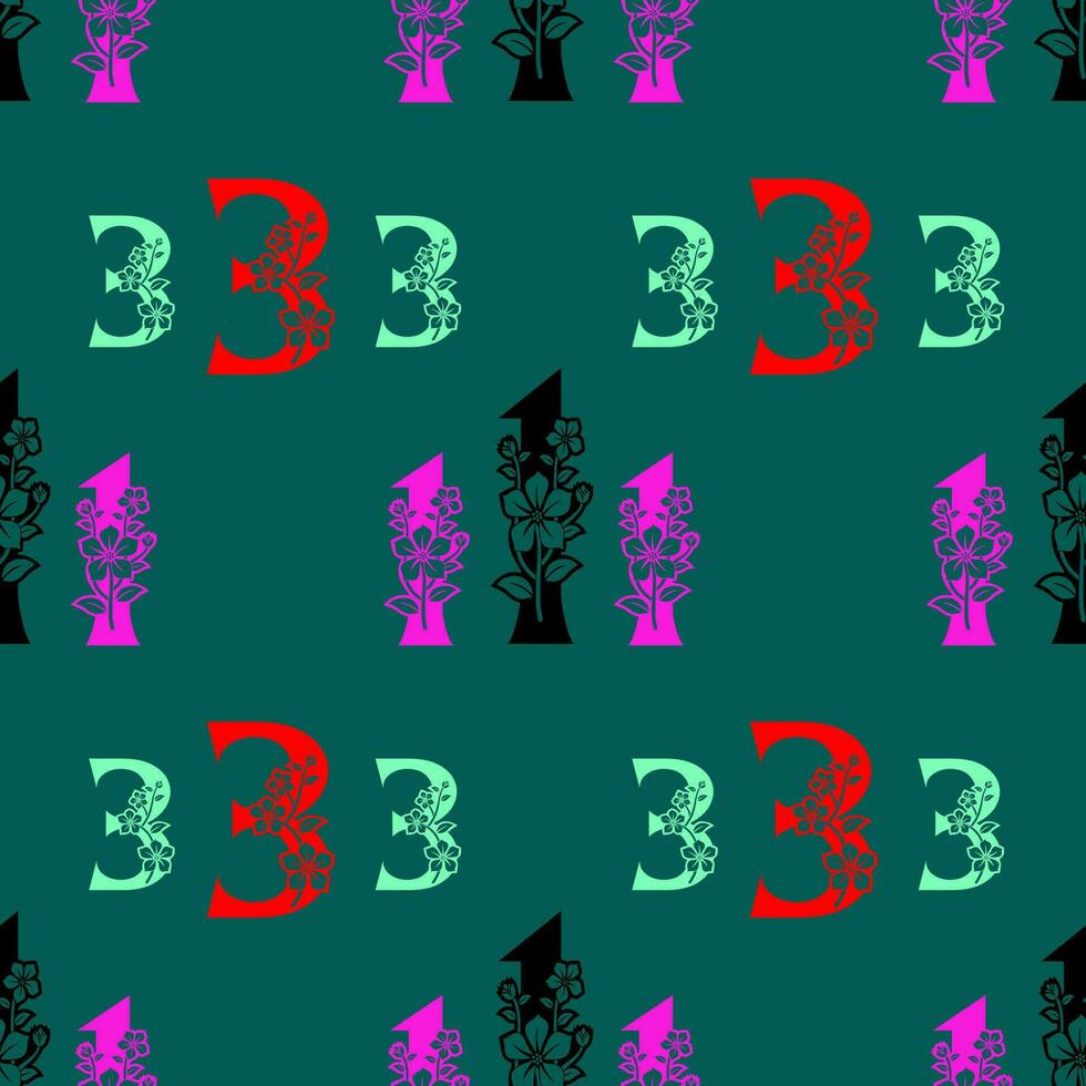 Seamless pattern of numbers. vector