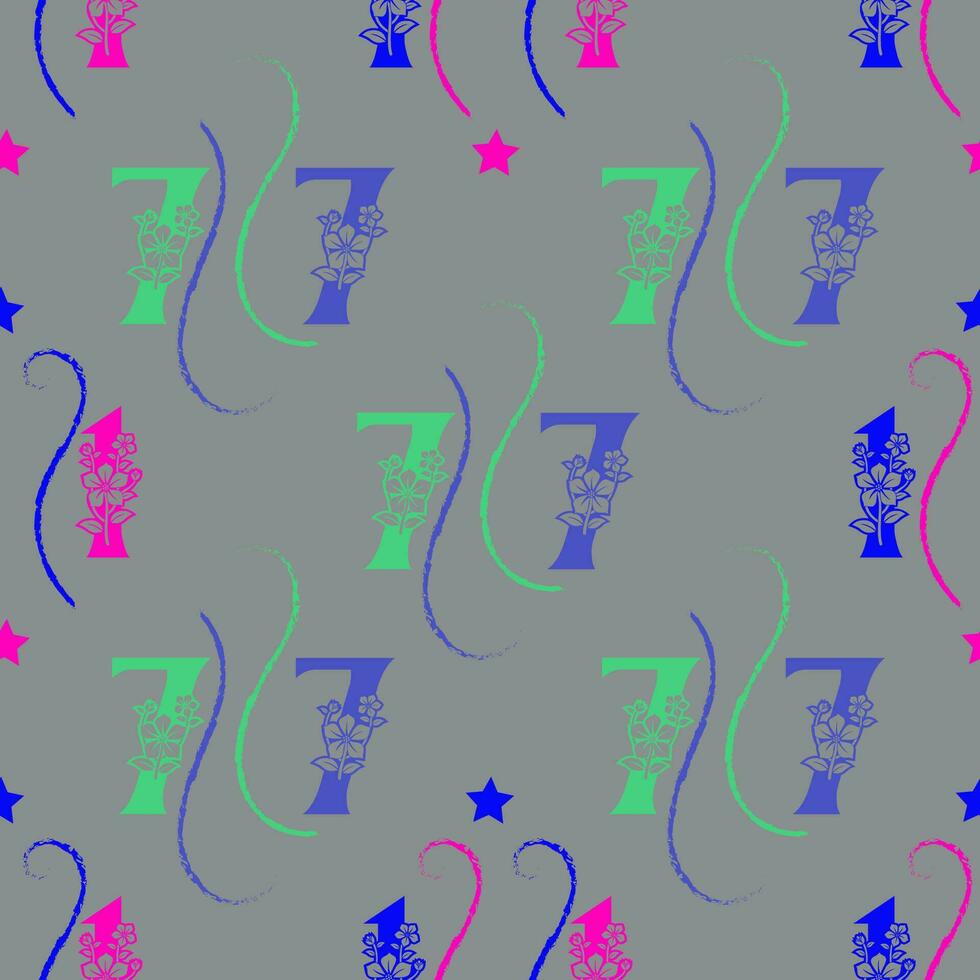 Seamless pattern of numbers. vector