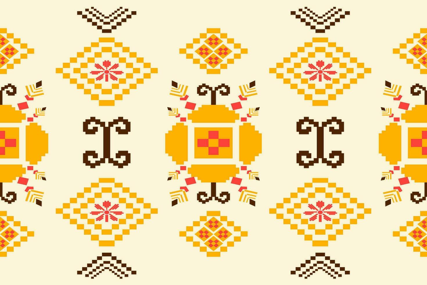 hermosa floral cruzar puntada bordado en blanco fondo.geometrico étnico oriental sin costura modelo tradicional.azteca estilo resumen diseño vectorial para textura,tela,ropa,envoltura,alfombra,estampado vector