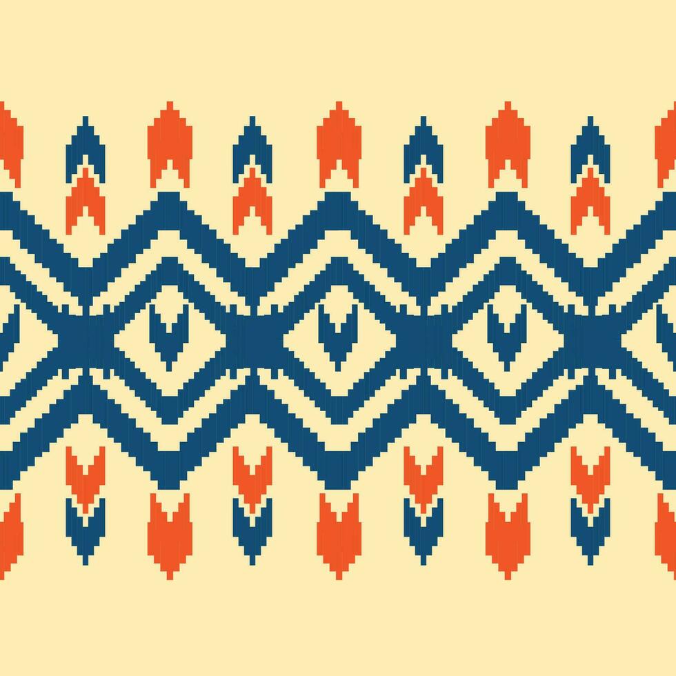 Ethnic abstract ikat art. Seamless pattern in tribal, folk embroidery, and Mexican style. Aztec geometric art ornament print.Design for carpet, wallpaper, clothing, wrapping, fabric, cover, textile vector