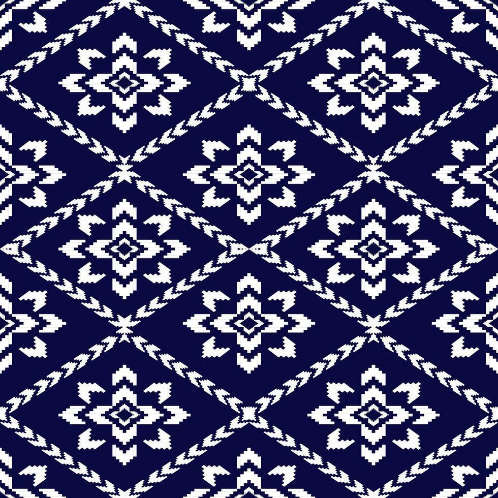 Ethnic abstract ikat art. Seamless pattern in tribal, folk embroidery, and Mexican style. Aztec geometric art ornament print.Design for carpet, wallpaper, clothing, wrapping, fabric, cover, textile vector