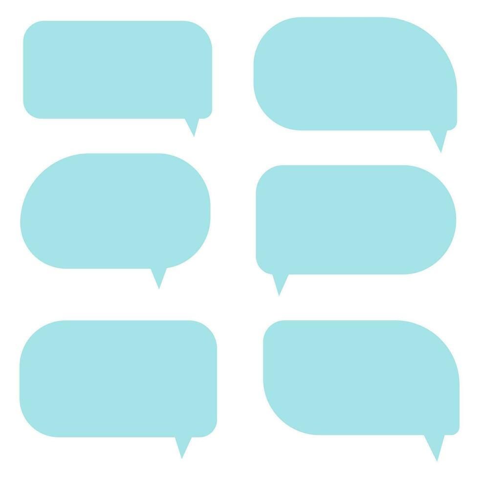 Set speech bubbles on white background. chat box or chat vector square and doodle message or communication icon Cloud speaking for comics and minimal message dialog