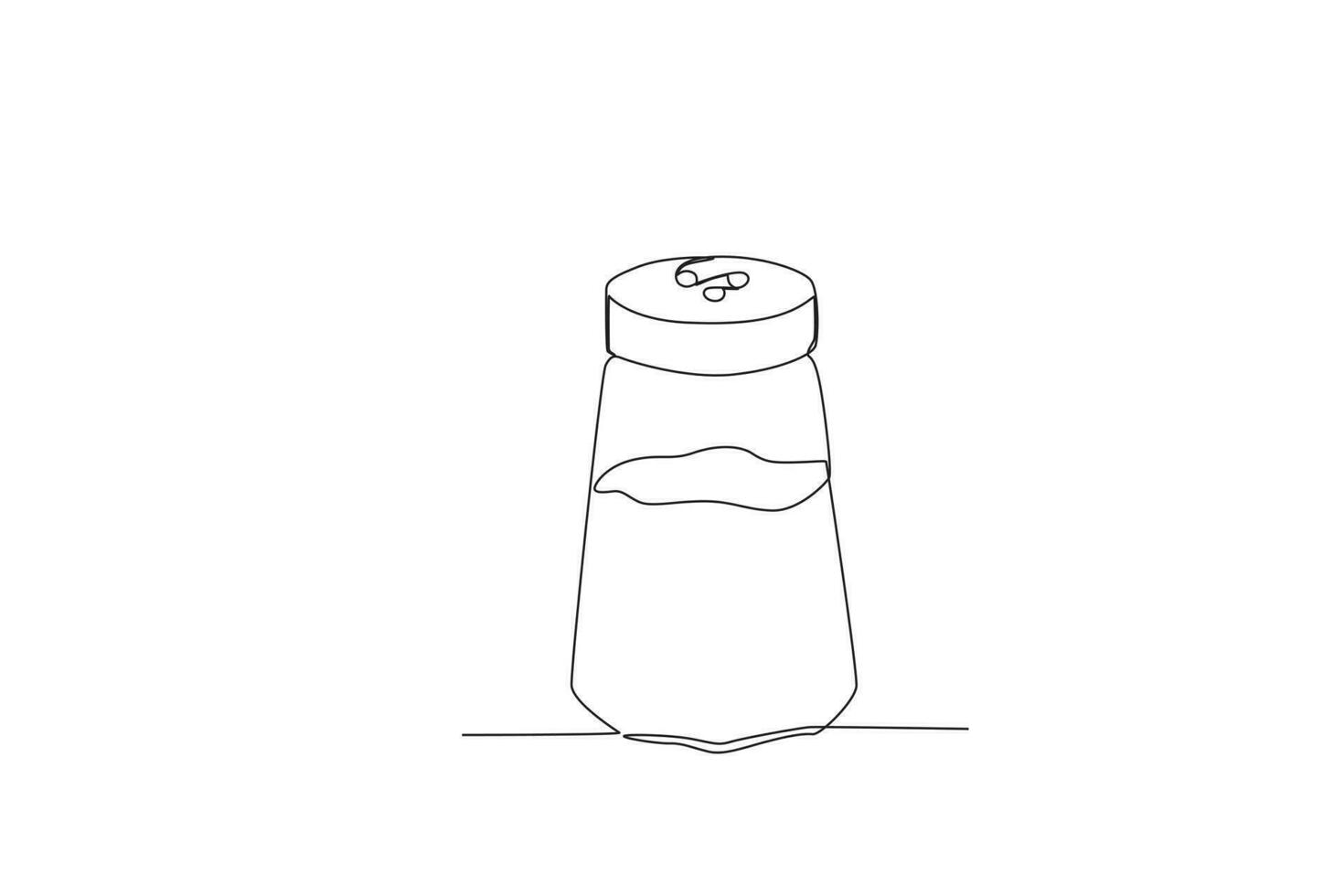 Single one line drawing salt vegetable concept continuous line draw design graphic vector illustration