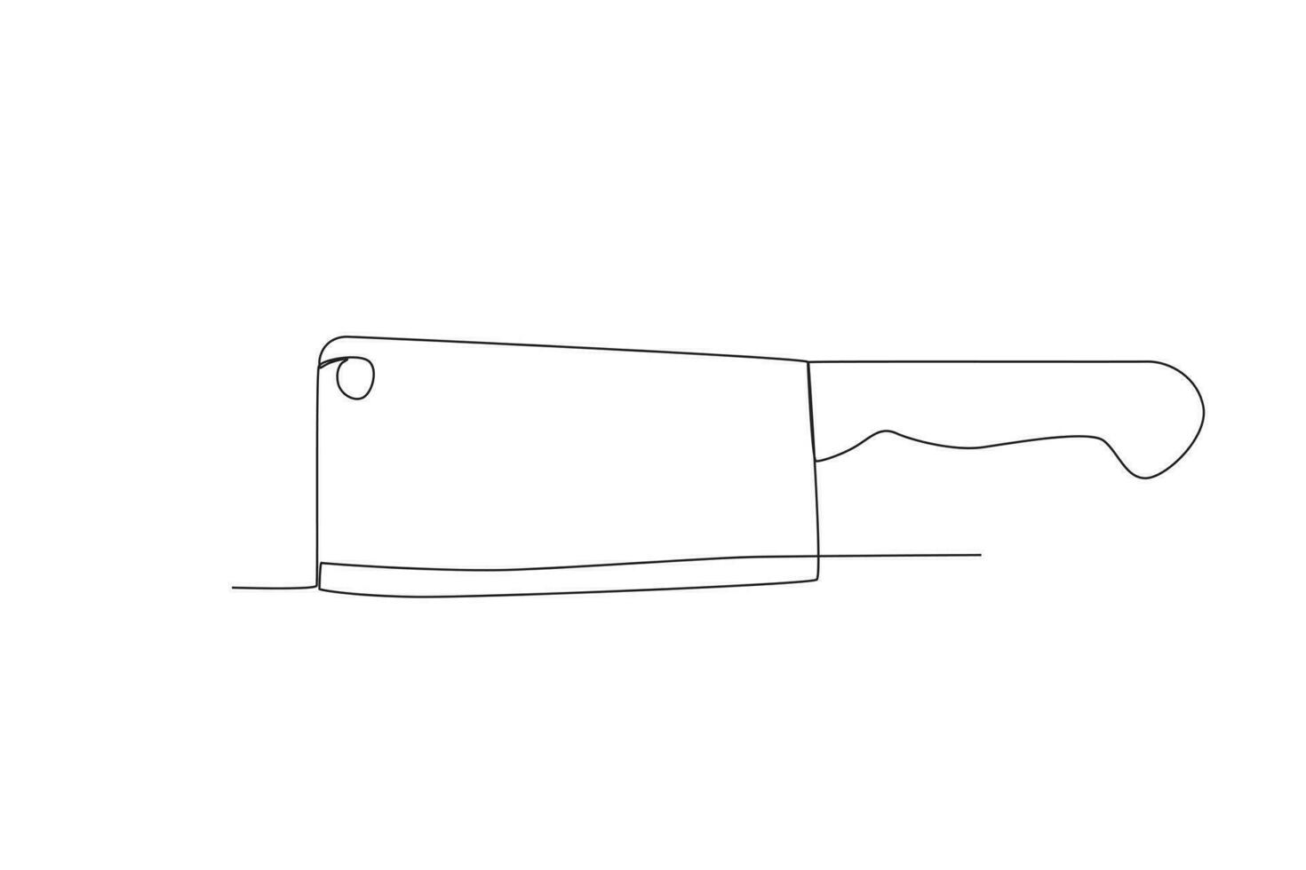 Cleaver continuous line drawing vector illustration of kitchenware