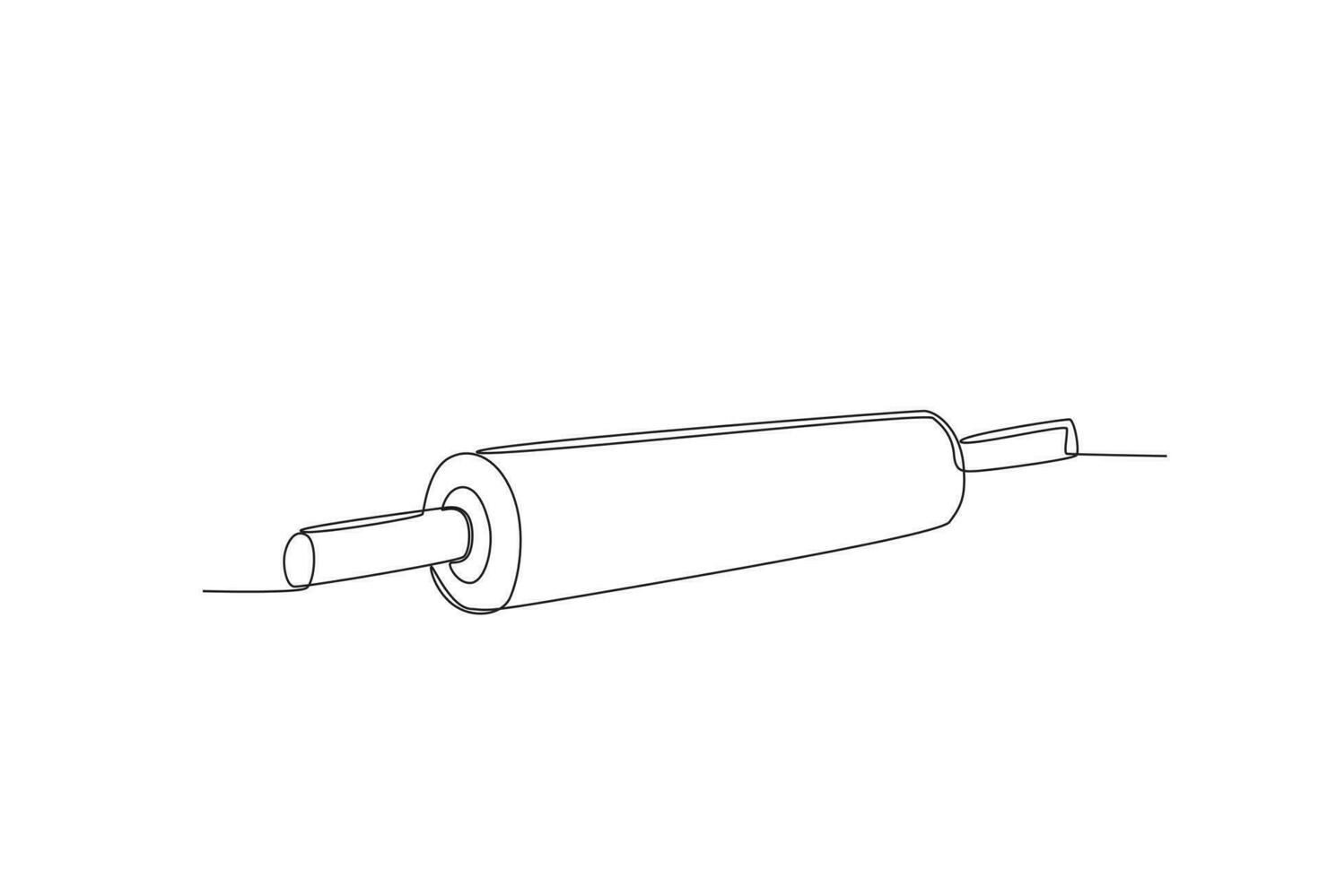 Rolling pin continuous line drawing vector illustration of kitchenware