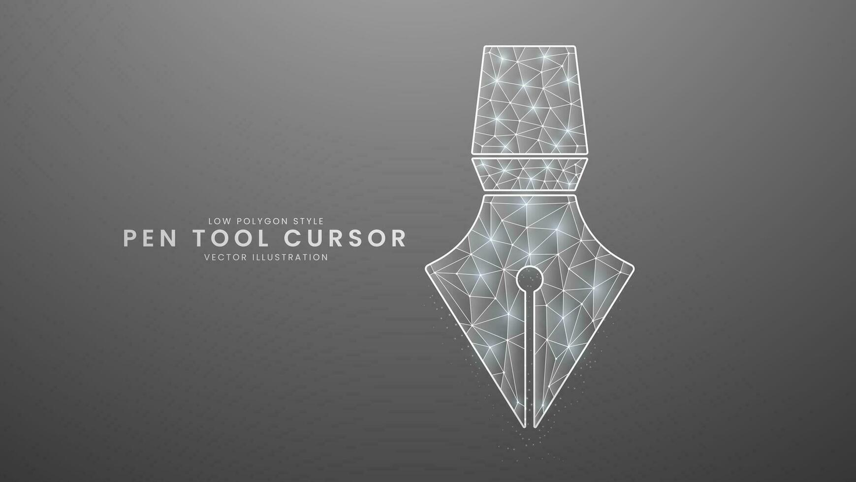Pen tool cursor. Minimal anchor control points concept, Modern digital low polygon style vector illustration