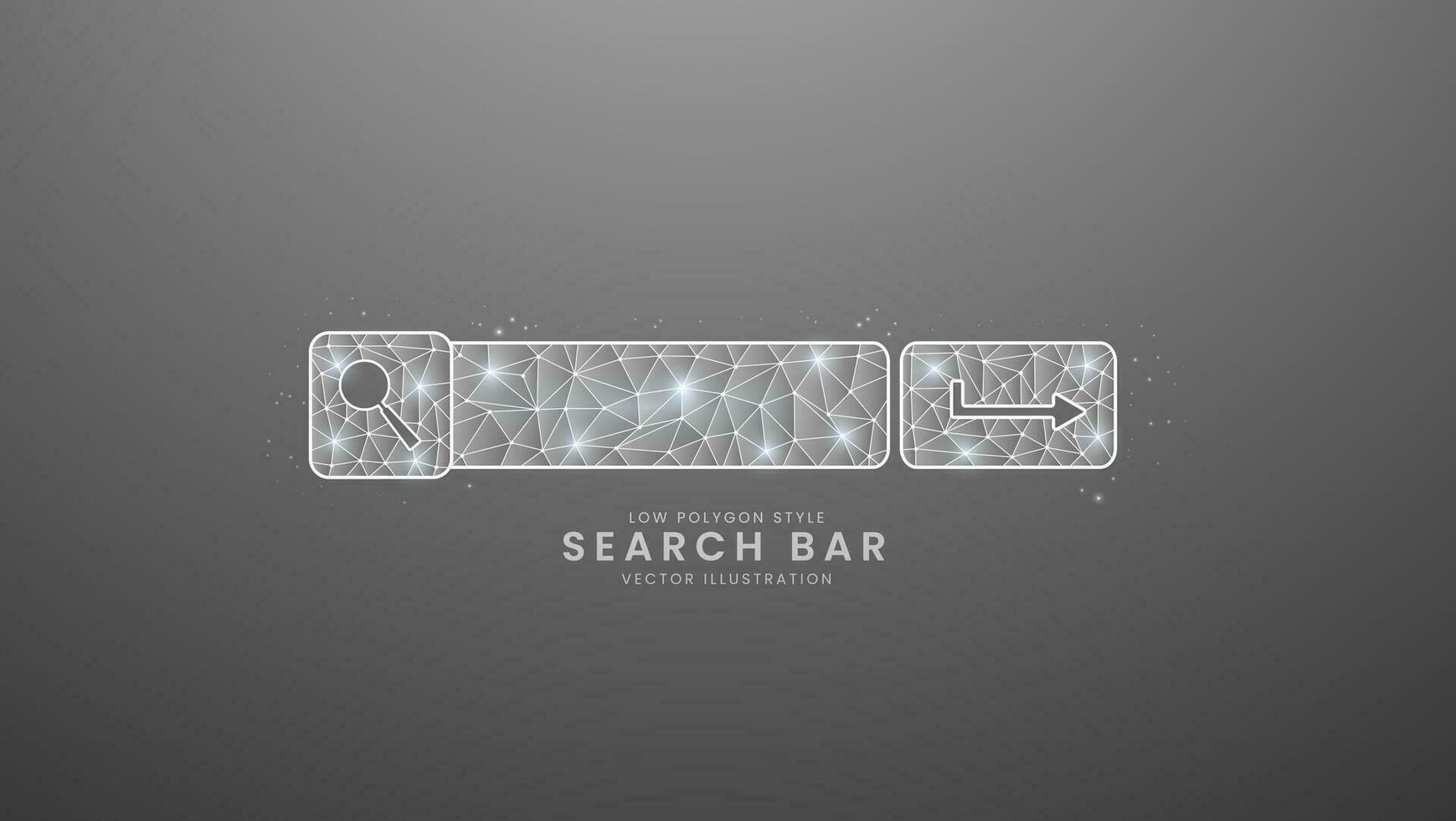 Search bar for business design. Gray address and navigation bar, Modern digital low polygon style vector illustration