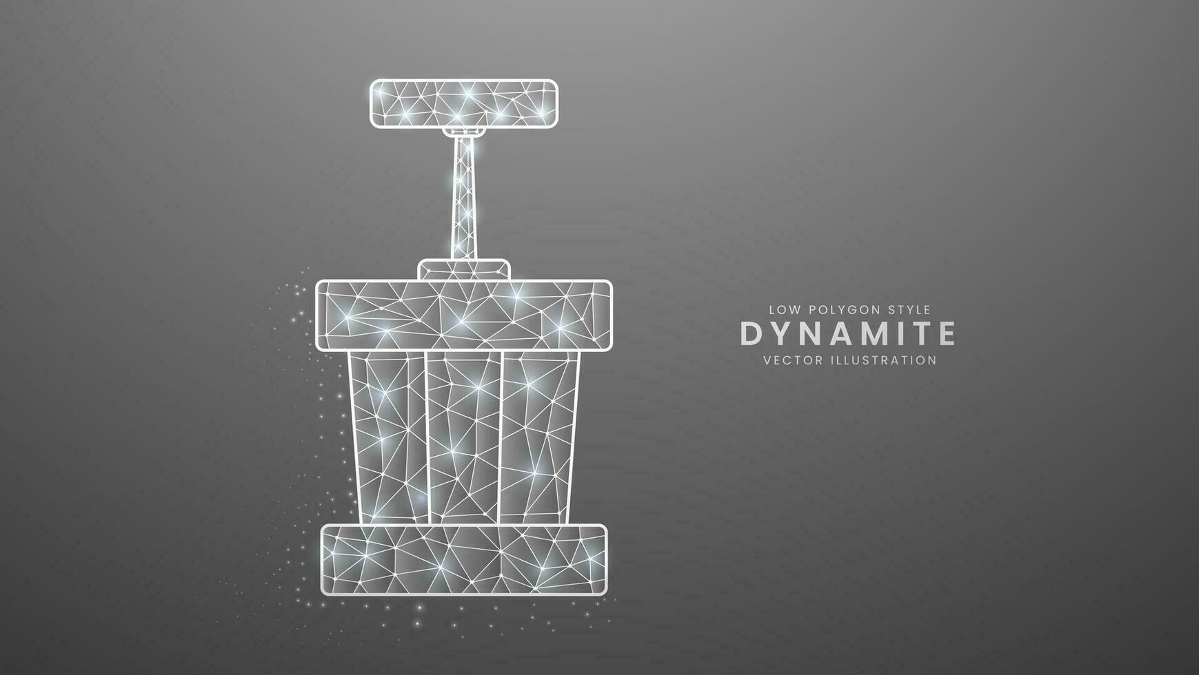 dinamitar bomba. detonador caja palo para dinamita, moderno digital bajo polígono estilo vector ilustración