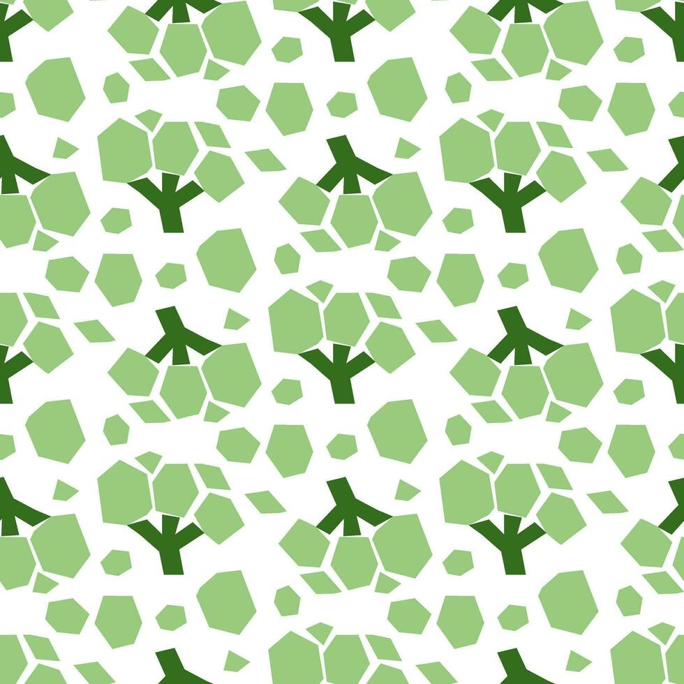Vector seamless pattern with geometric broccoli pattern. Beautiful food design elements, perfect for prints and patterns. Printing on the packaging of vegetable products