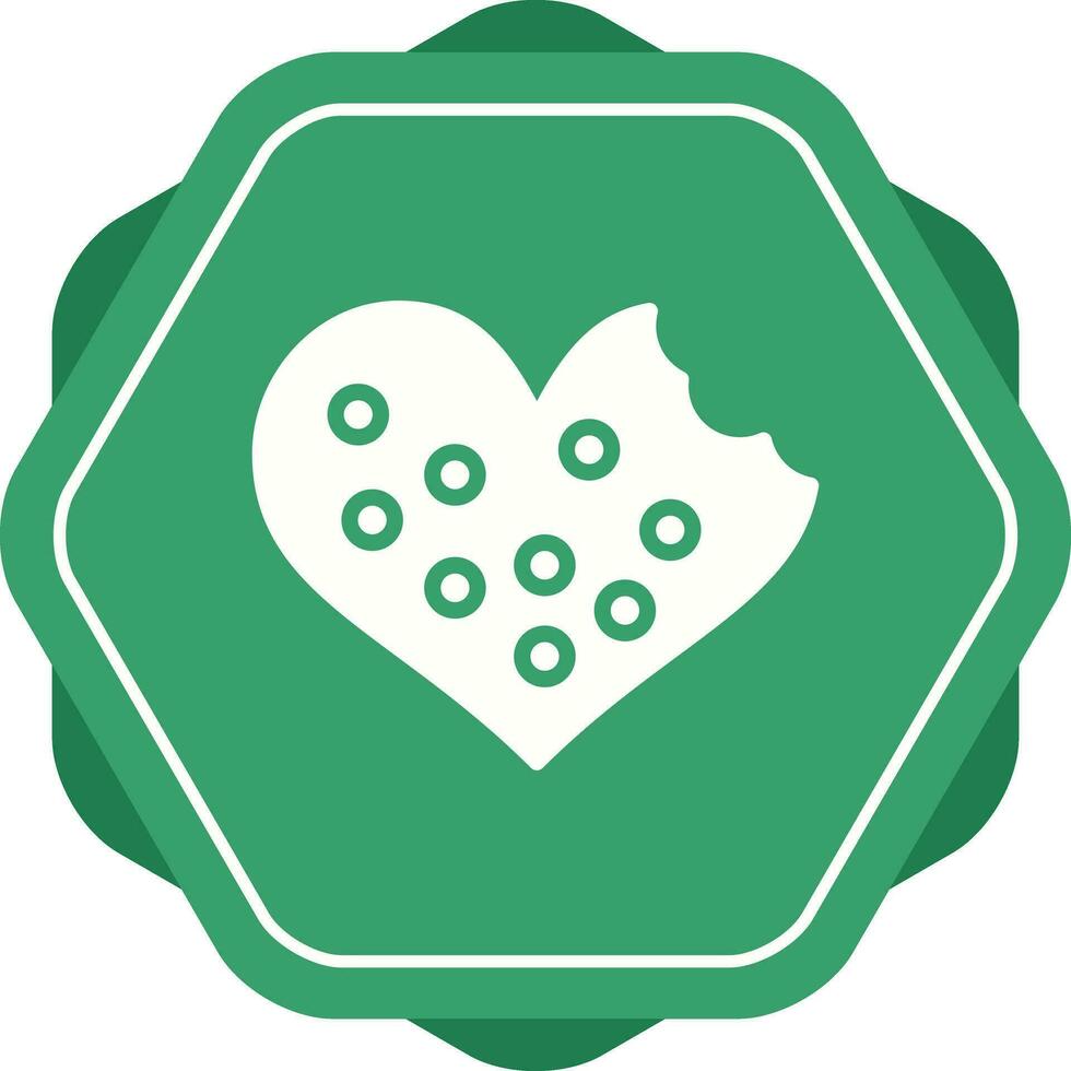 corazón conformado galletas vector icono