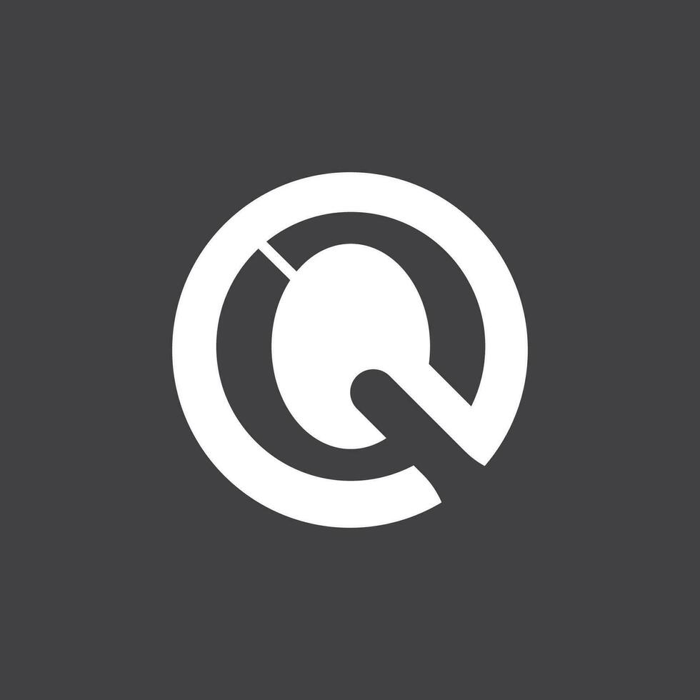 Q Letter Icon And Symbol Template vector