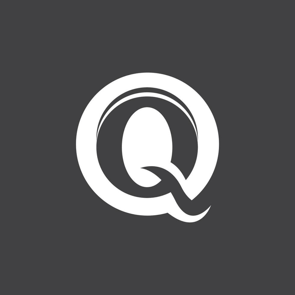 Q Letter Icon And Symbol Template vector