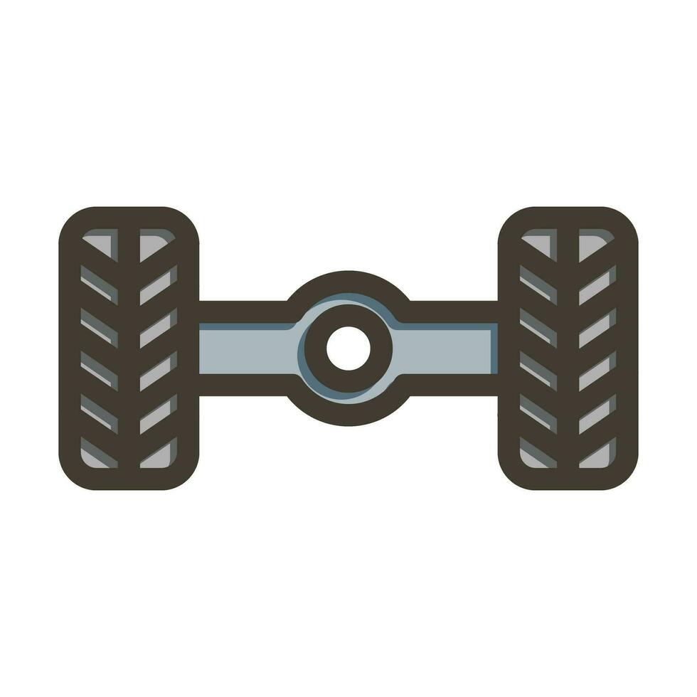 Wheel Alignment Vector Thick Line Filled Colors Icon For Personal And Commercial Use.