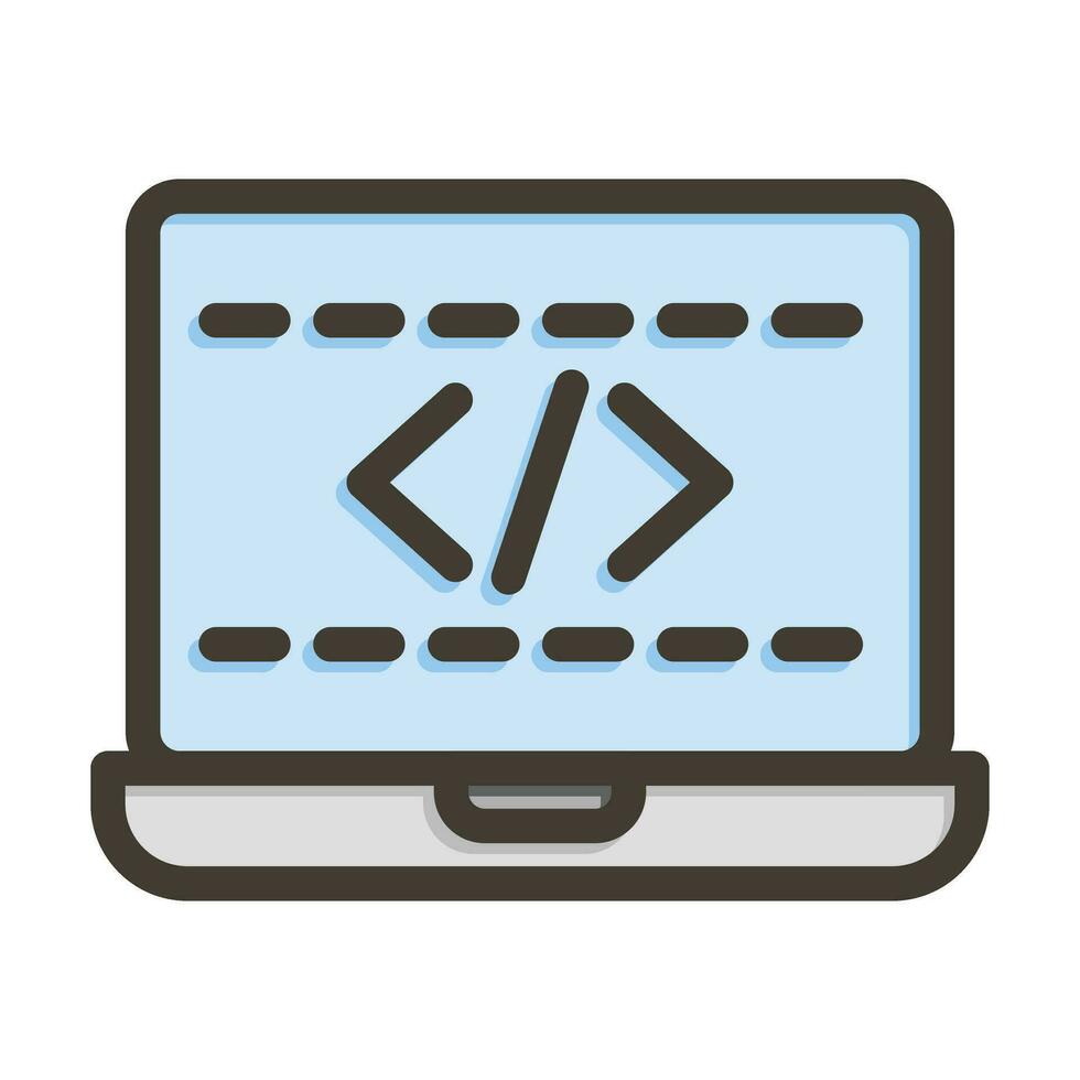 Coding Vector Thick Line Filled Colors Icon For Personal And Commercial Use.