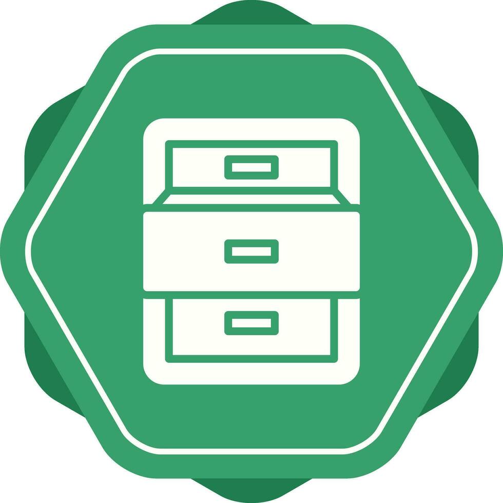 Filing cabinet with open door Vector Icon