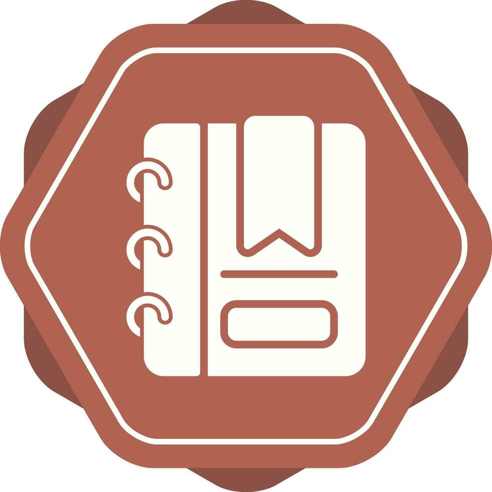 Writing pad with bookmark Vector Icon