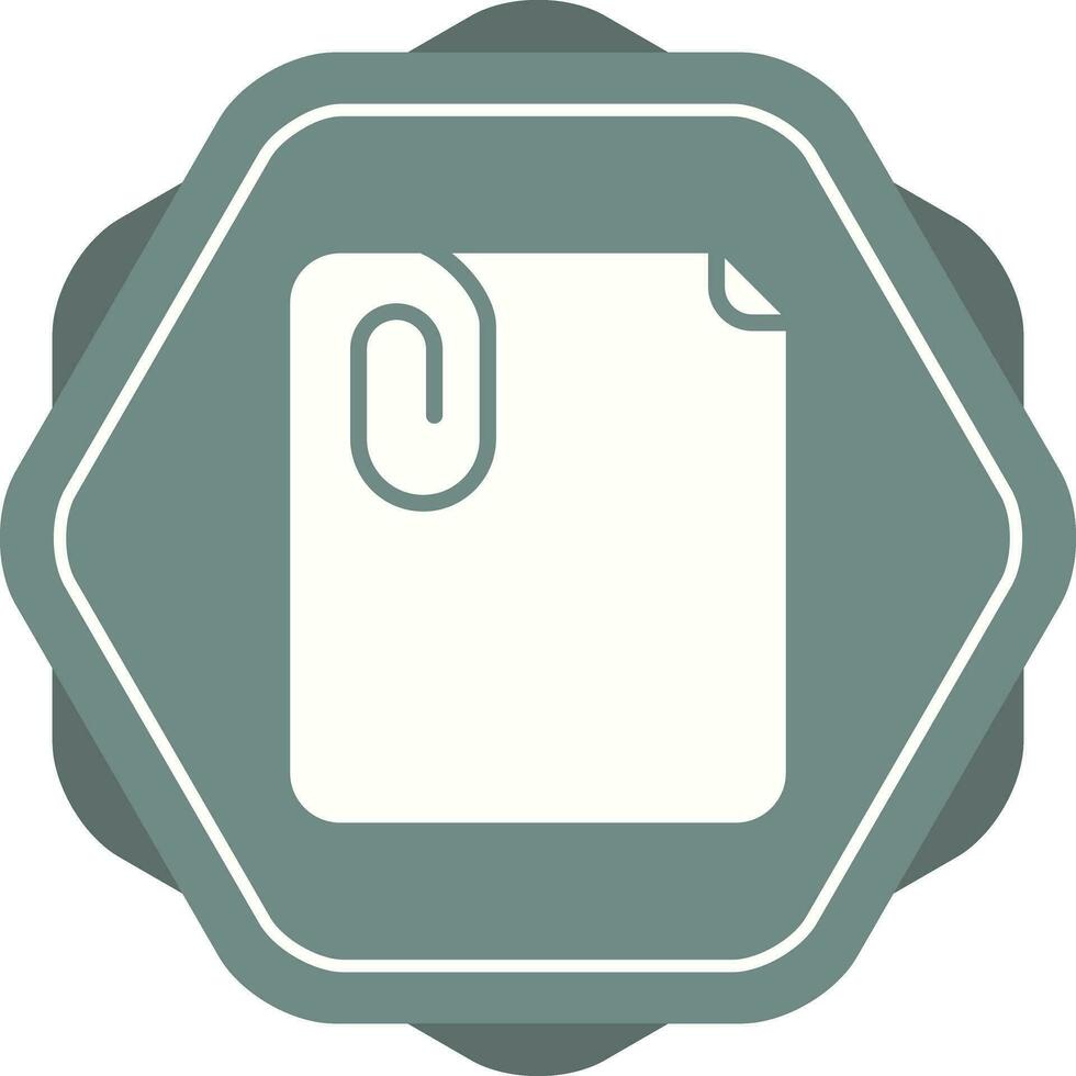 Paperclip with paper Vector Icon