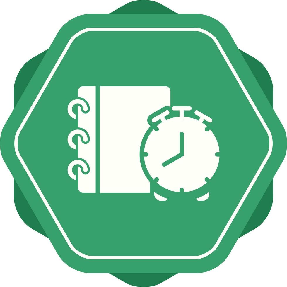 Notepad with alarm clock Vector Icon