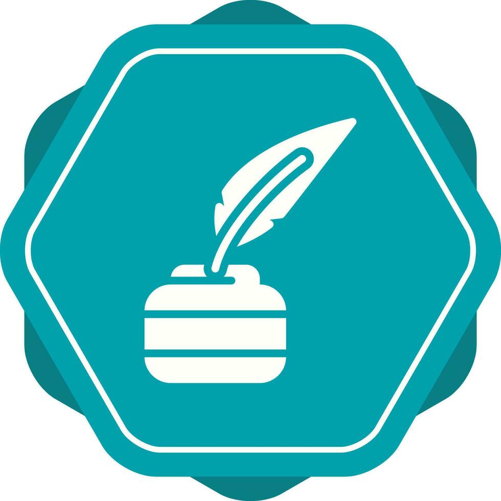 Quill pen with inkwell Vector Icon