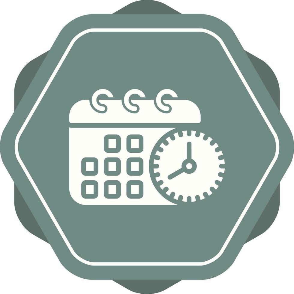 Calendar with clock Vector Icon