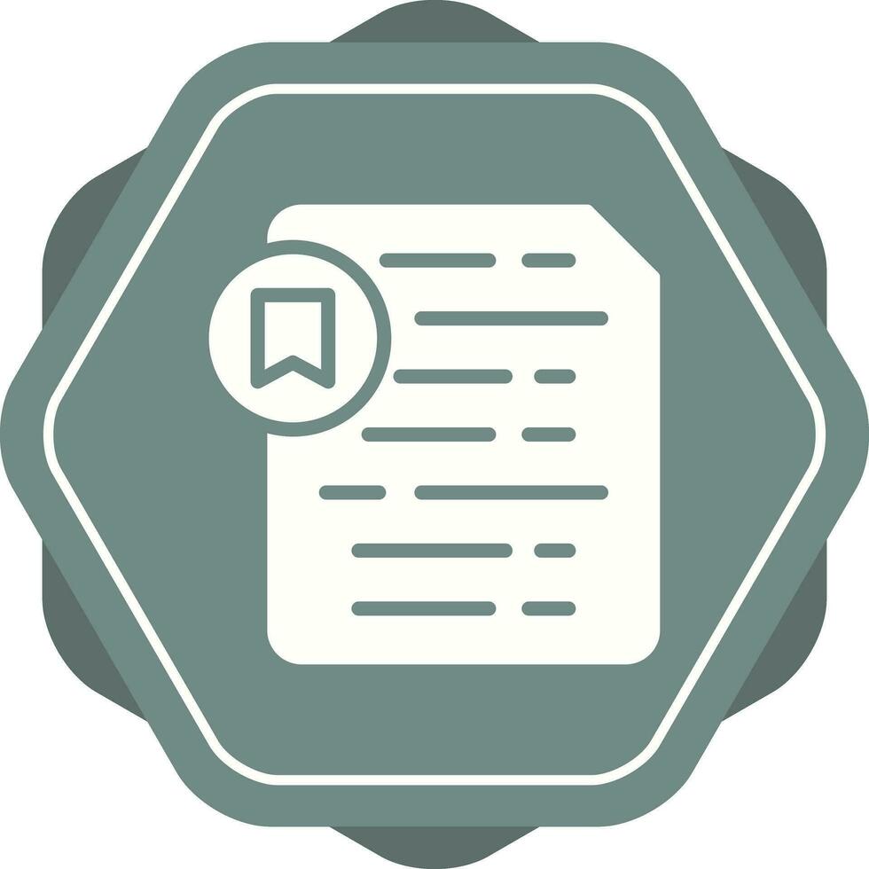Document Insert Bookmark Vector Icon