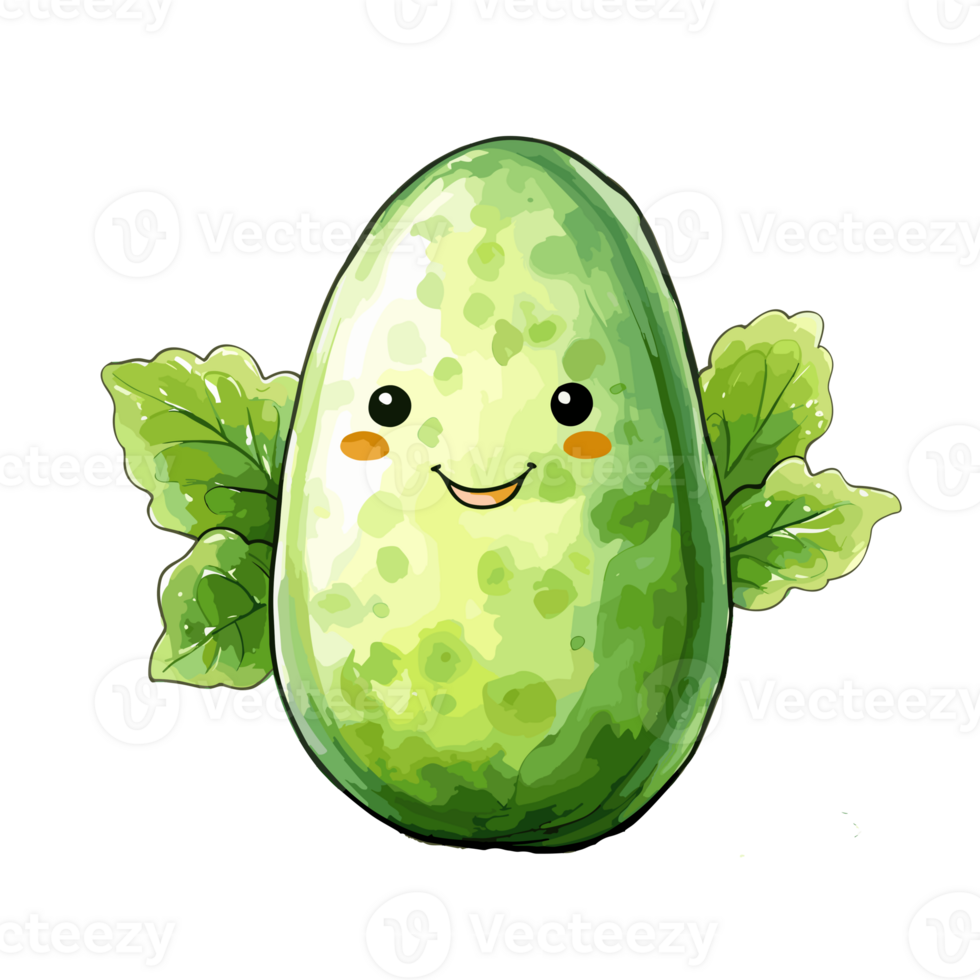 Cucumber watercolor illustration, Vegetable isolated on transparent background, AI Generative png
