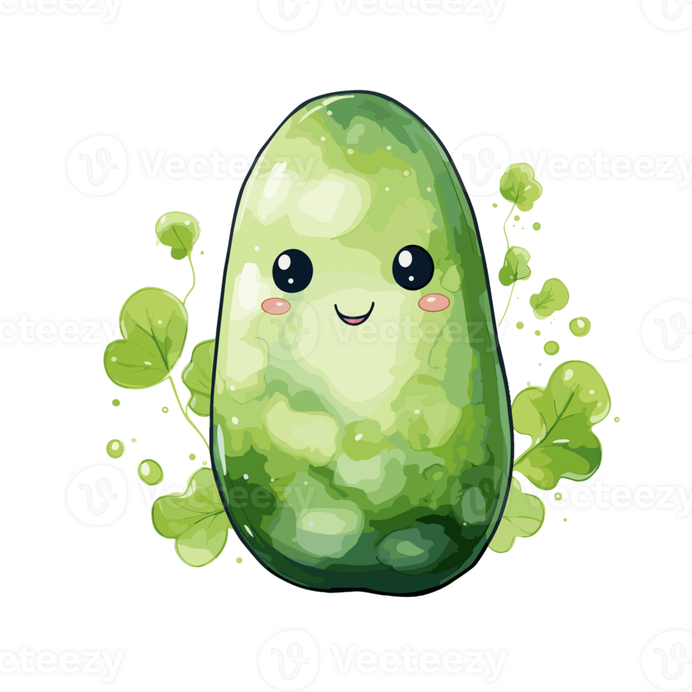 Cucumber watercolor illustration, Vegetable isolated on transparent background, AI Generative png