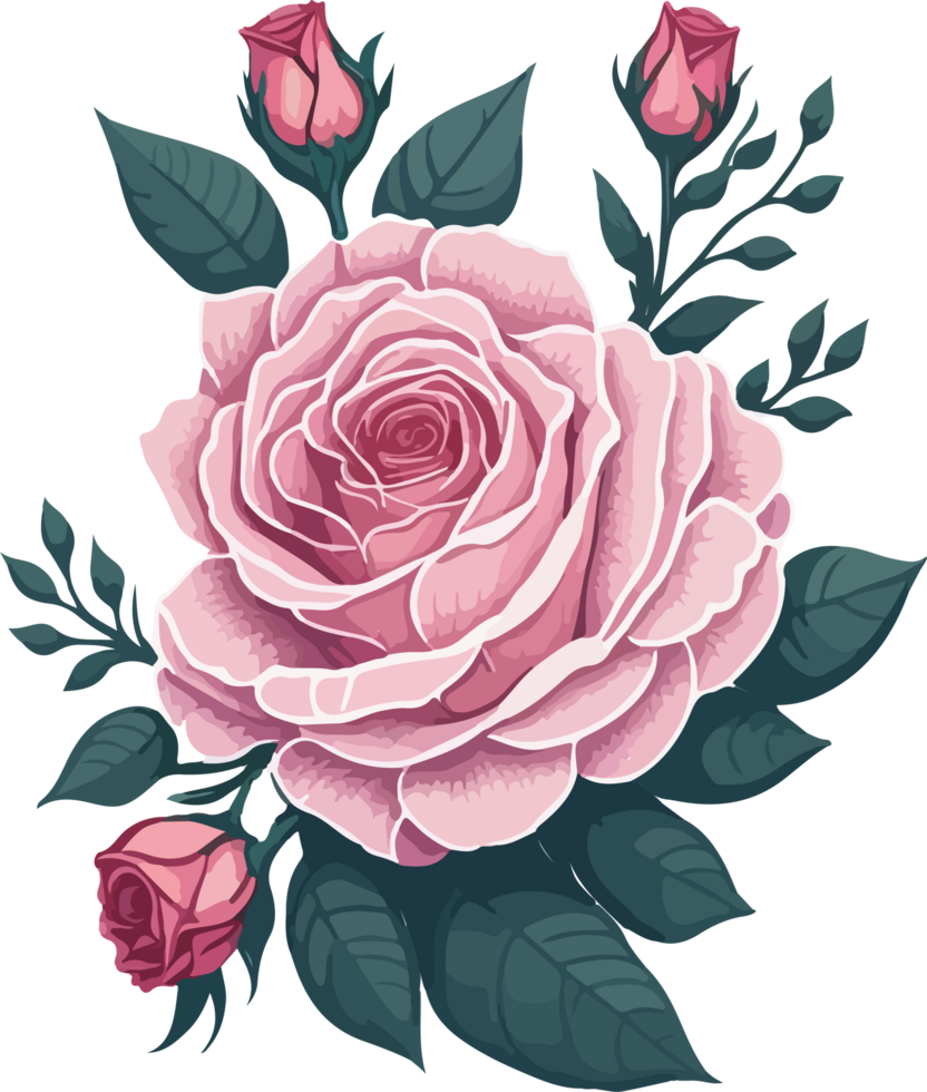 A Rose Flower Clipart Illustration AI Generative png
