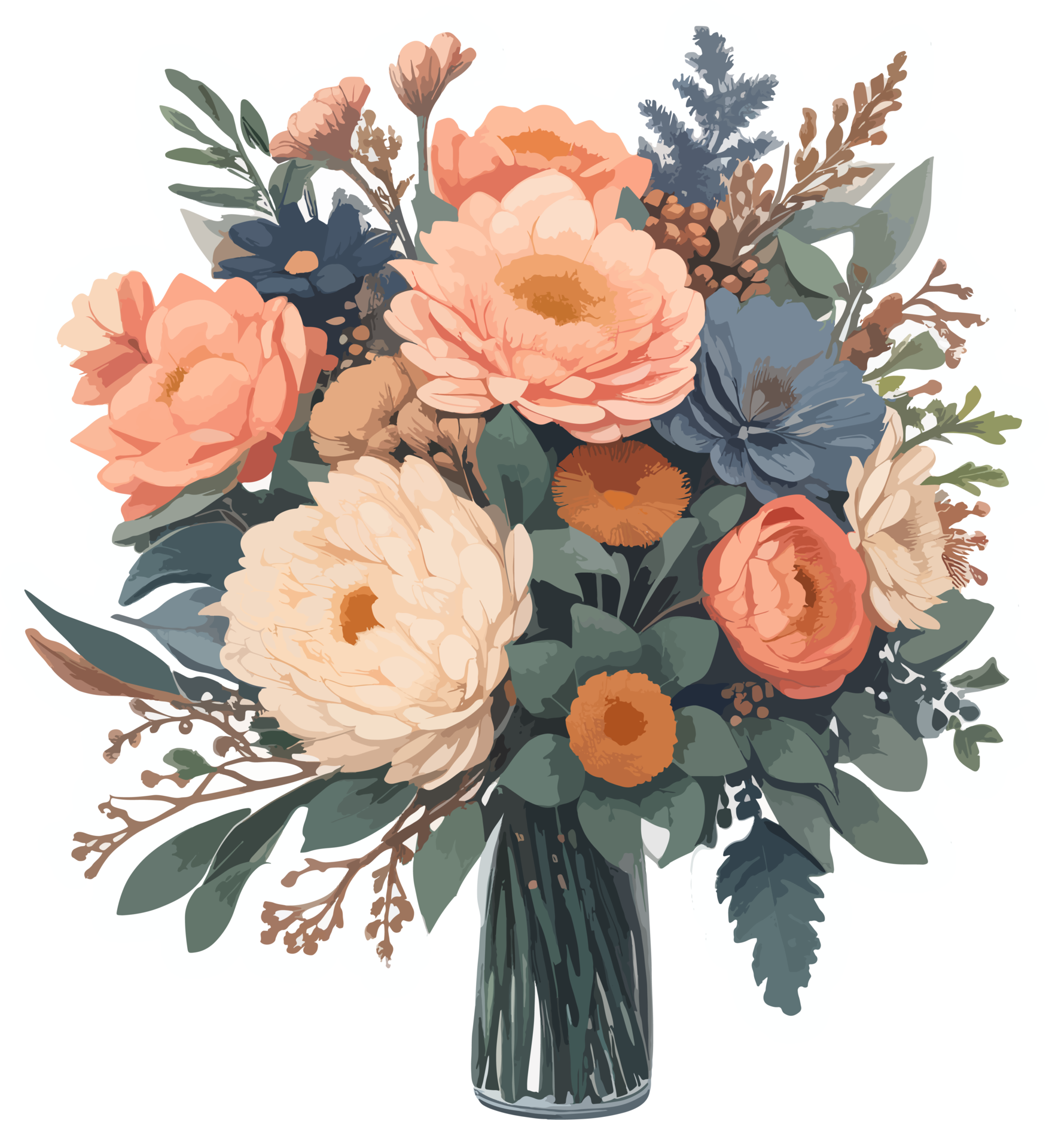 Winter Flowers Bouquet Sticker AI Generative 28013045 PNG winter-flowers-bouquet-sticker-ai-generative-28013045-png