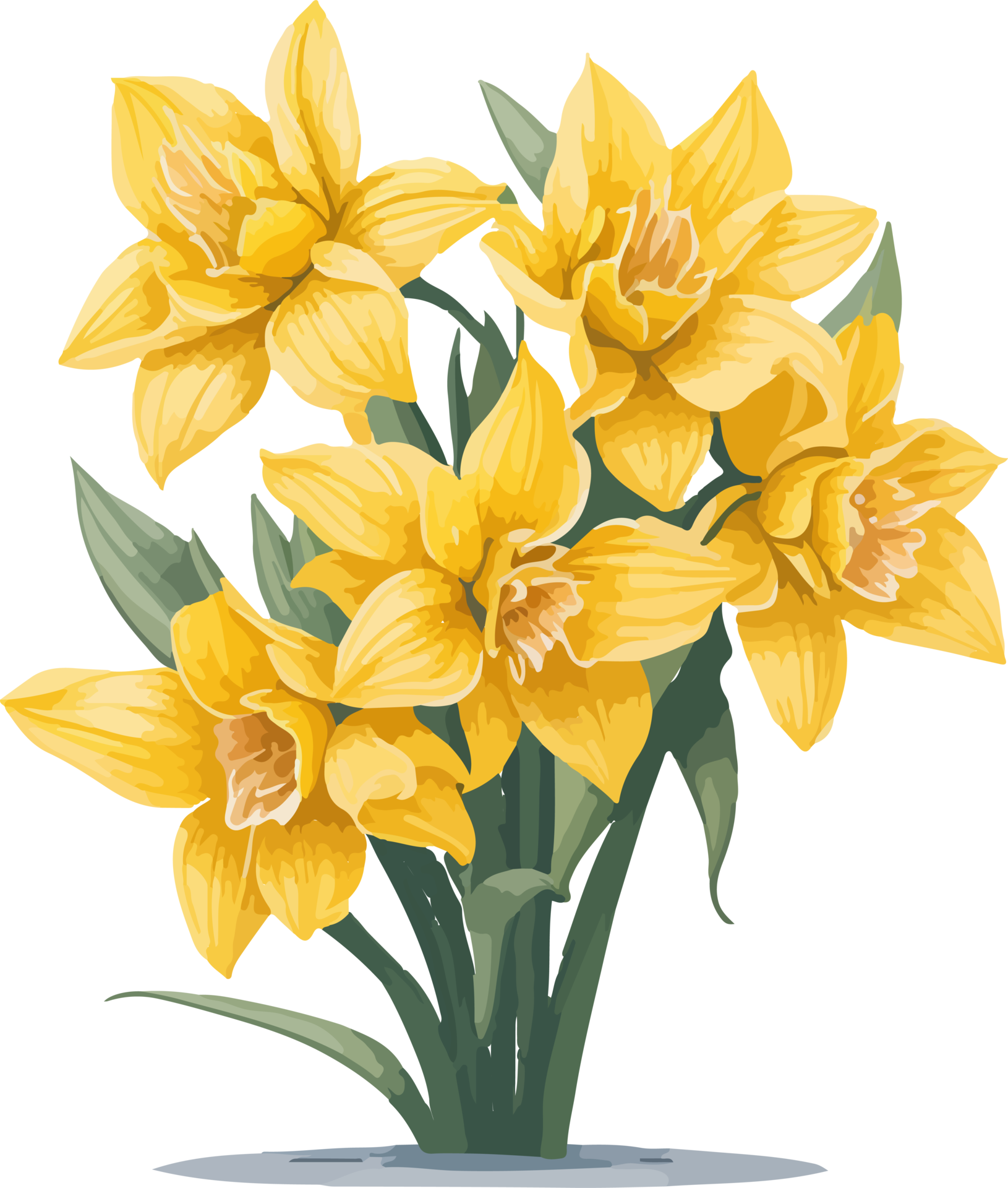 A Daffodil Flower Clip Art Decoration with AI Generative 28013055 PNG