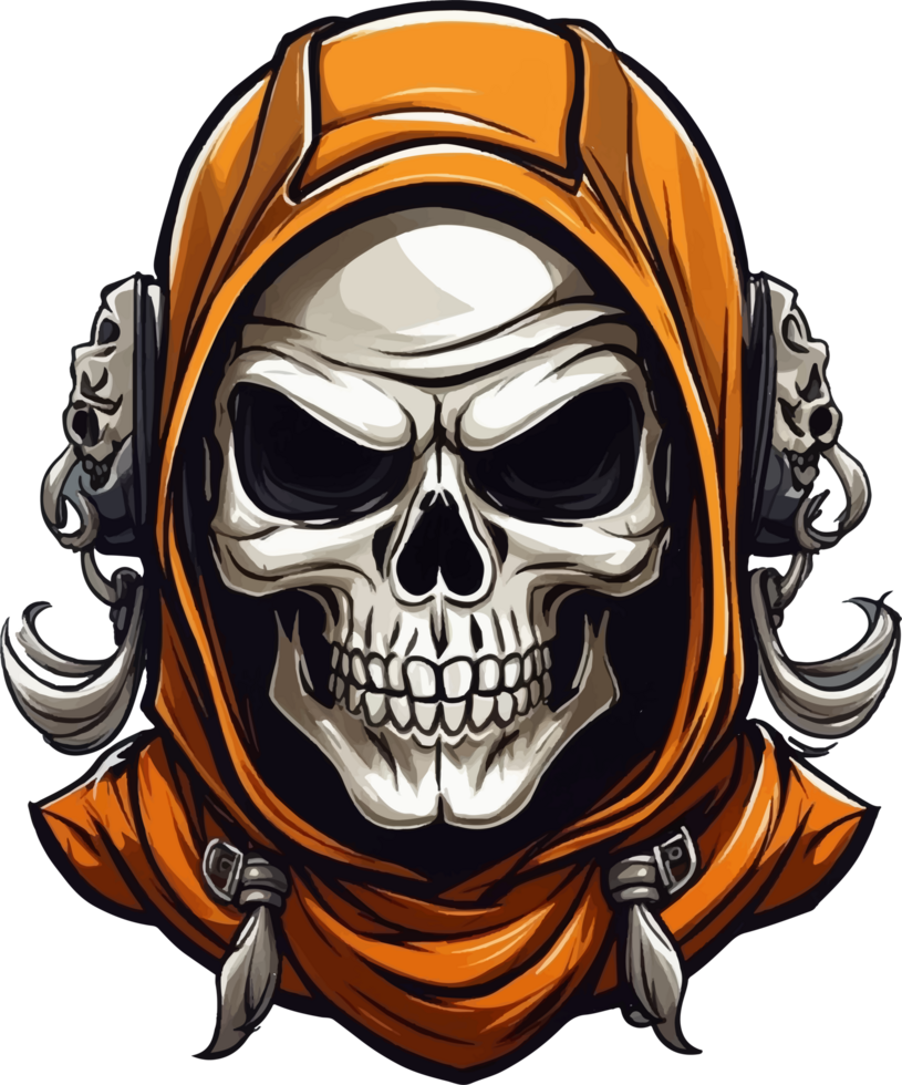 Skull with Hoodie Logo Mascot AI Generative png