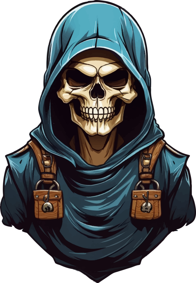 Skull with Hoodie Logo Mascot with AI Generative png