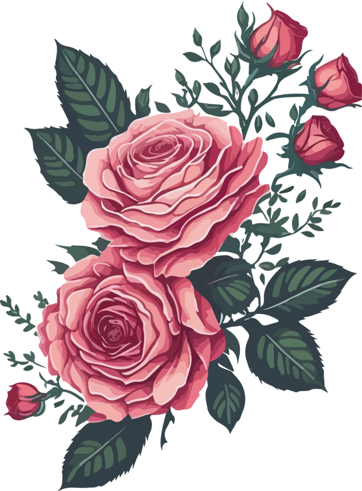 A Rose Flower Clip Art Decoration with AI Generative png