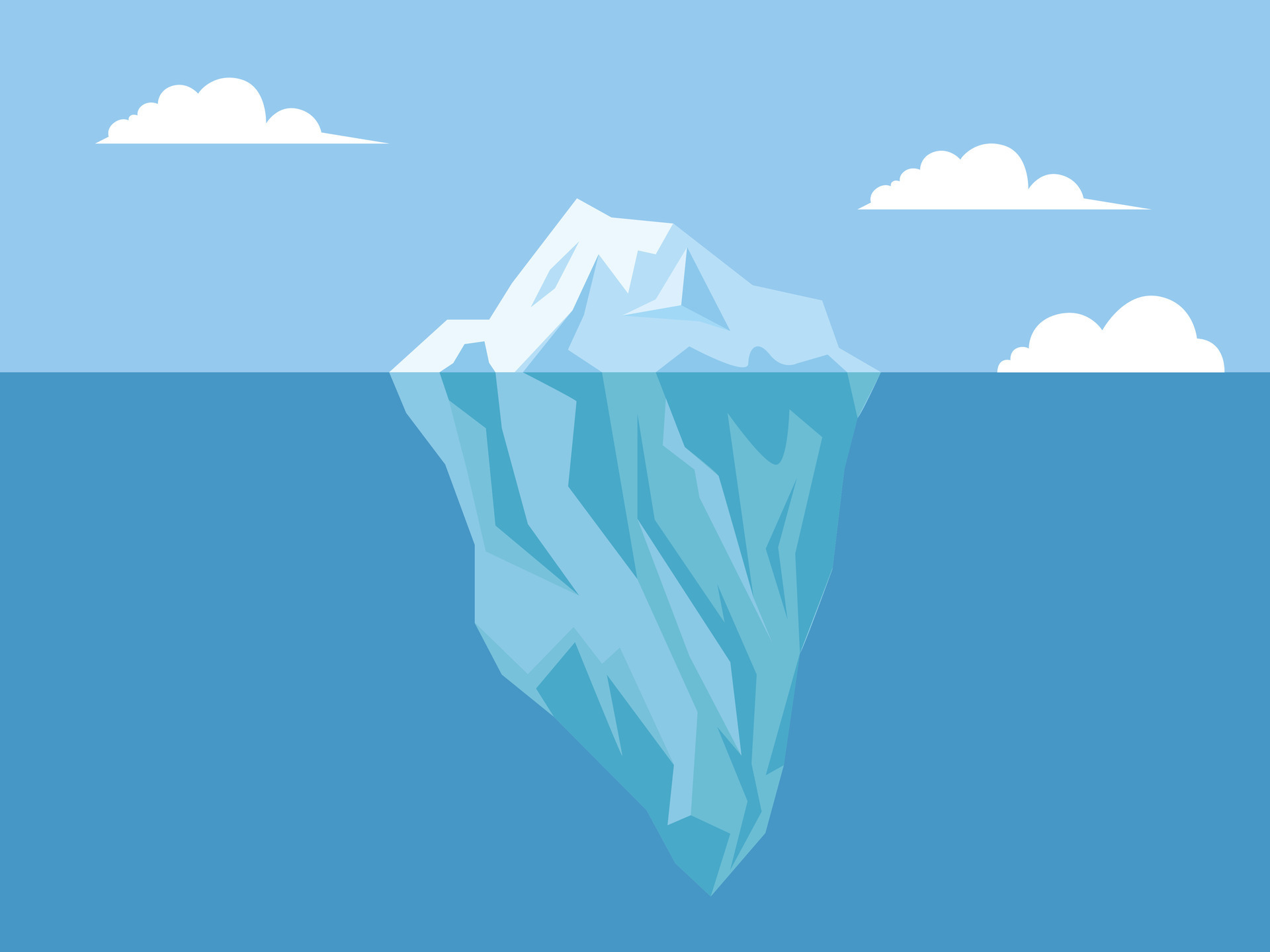 Underwater and above water landscape with iceberg vector illustration  28013259 Vector Art at Vecteezy