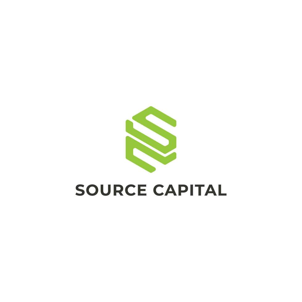 s c sc cs initial logo design vector graphic idea creative in green color isolated on white background applied for business and finance company logo design inspiration template