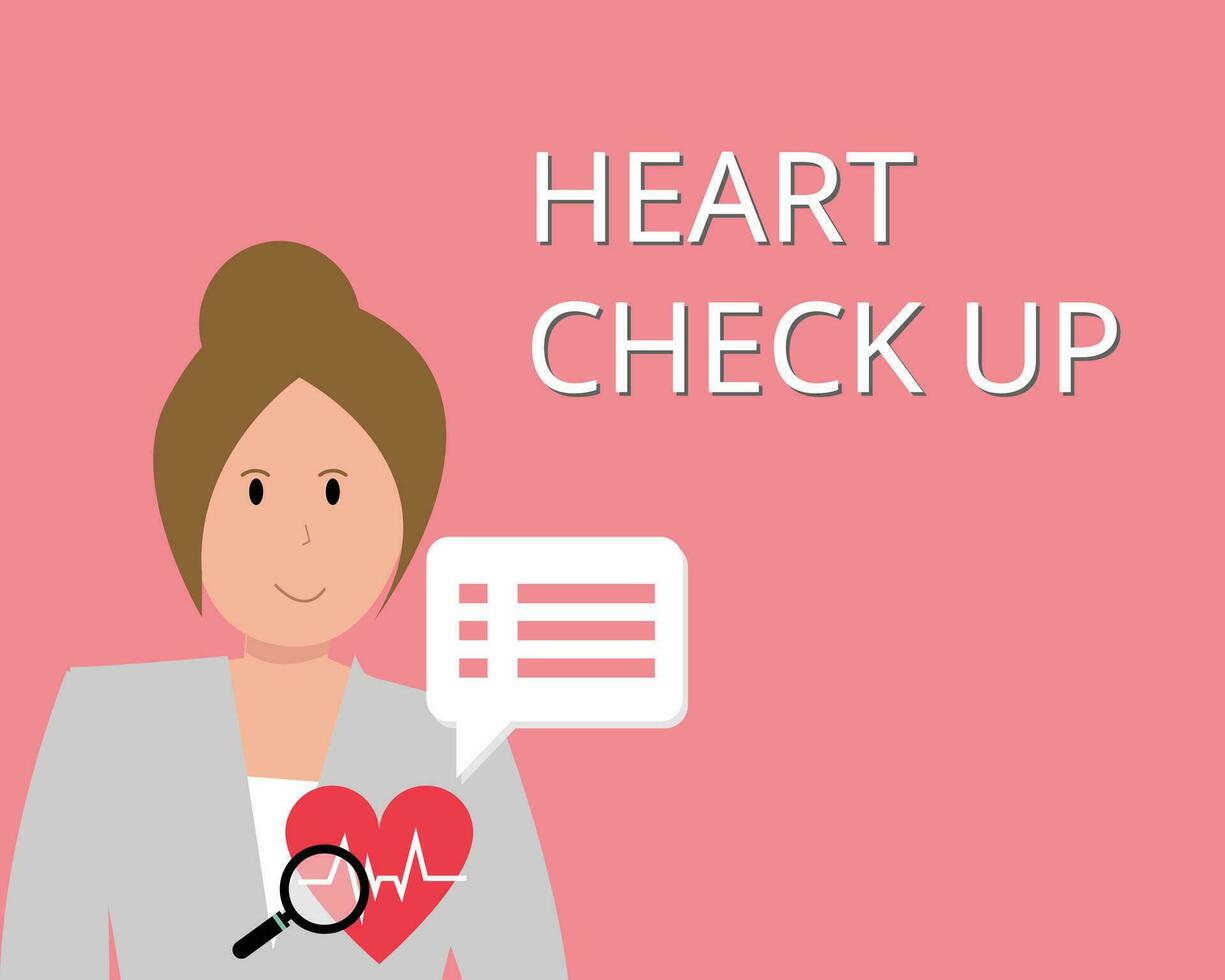 Medical Health heart Check up Background Illustration with patient got check for heart treatment vector