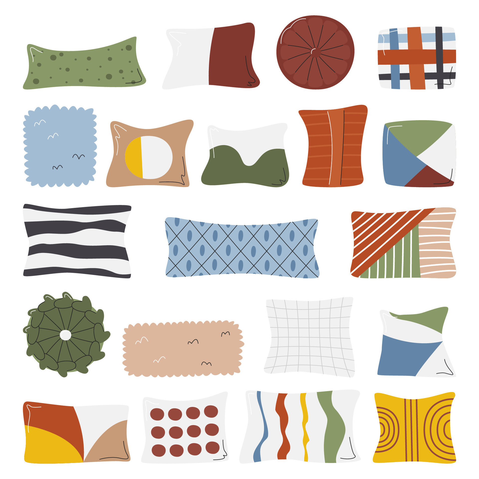 Flat decorative pillows 2025
