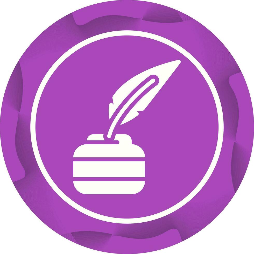 Quill pen with inkwell Vector Icon