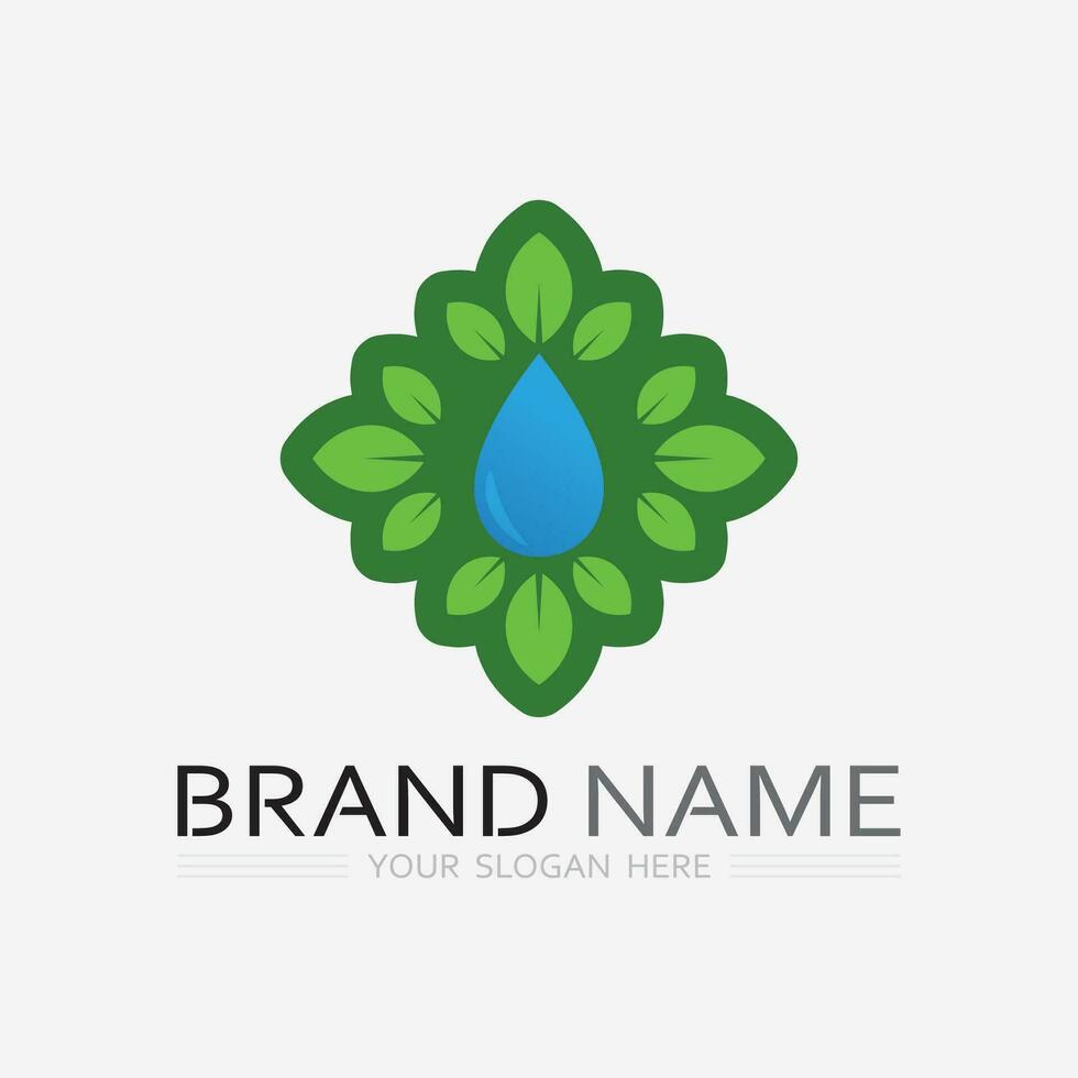 Gardening logo with shovel icon and tree with green leaves logo template. vector