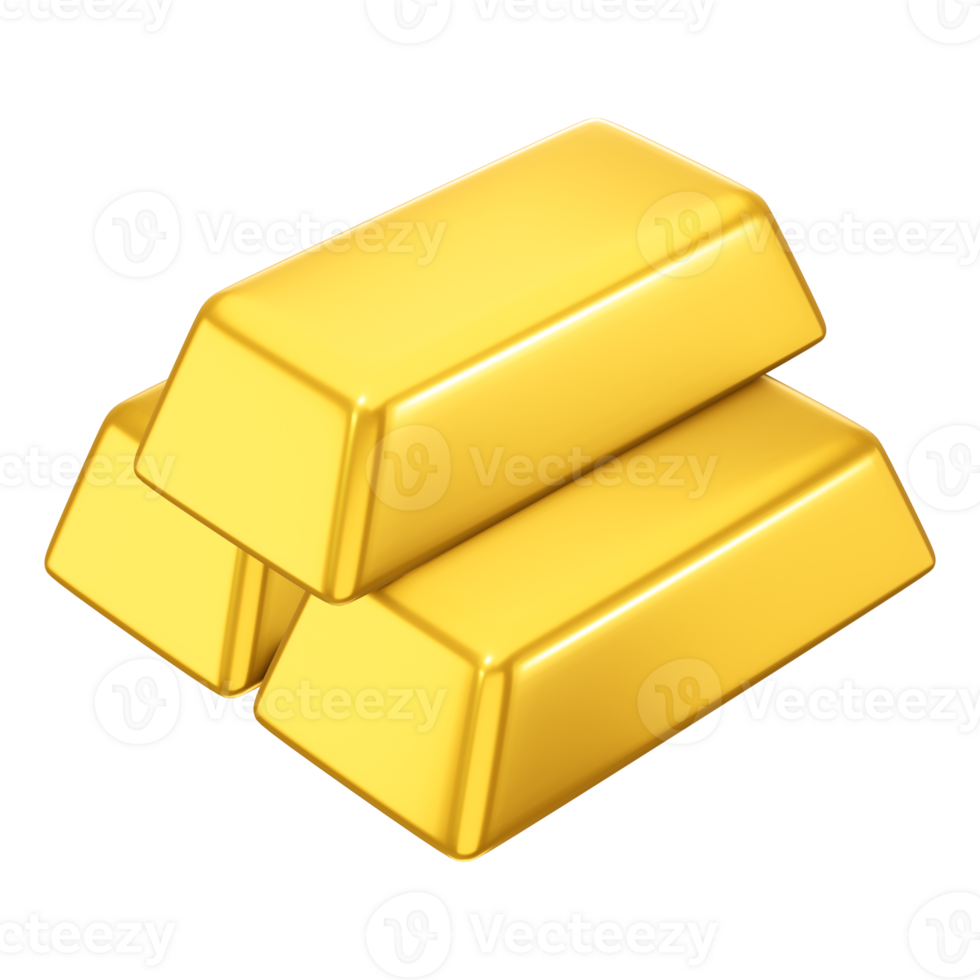 Gold bars icon 3d illustratio png