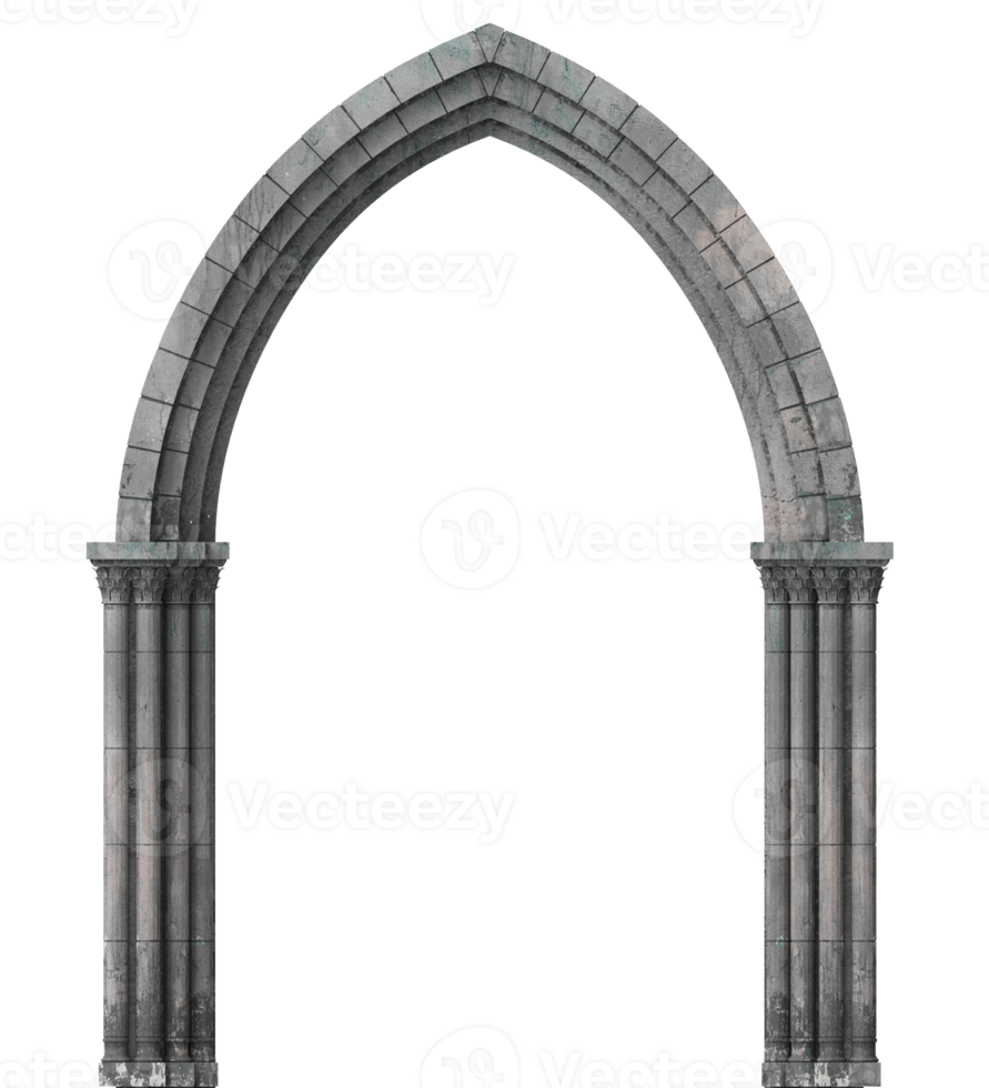 verlaten boog kasteel met een groot gotisch venster of crypt png