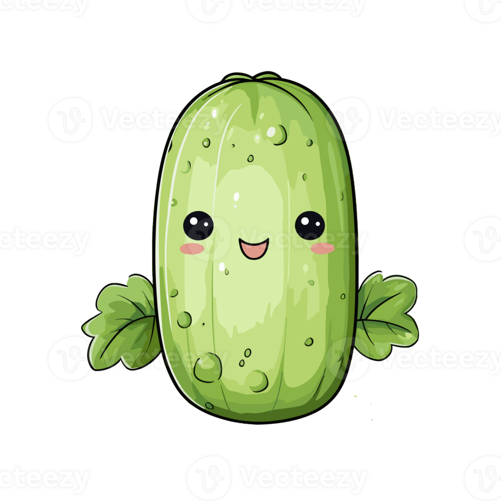 Cucumber watercolor illustration, Vegetable isolated on transparent background, AI Generative png
