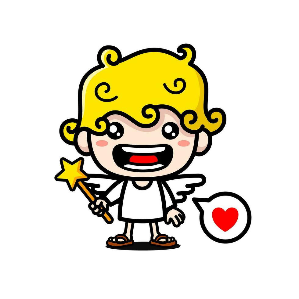 Cute Angel Cartoon Character vector