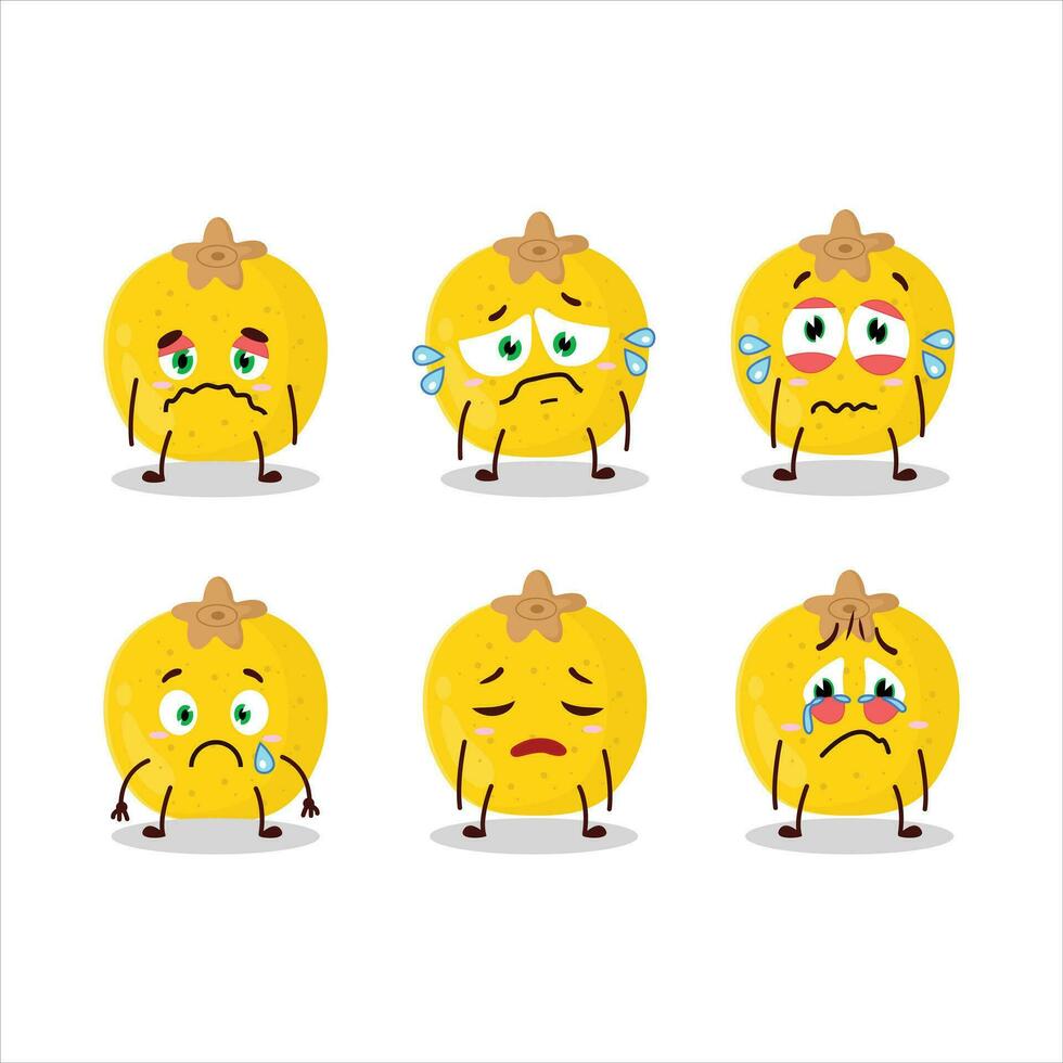 Nance fruit cartoon character with sad expression vector