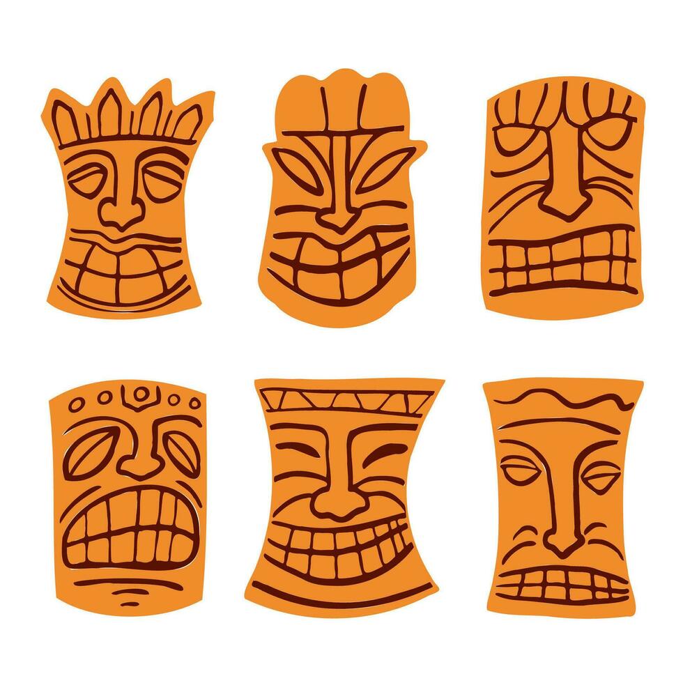 The Tiki wood art cartoon style image vector