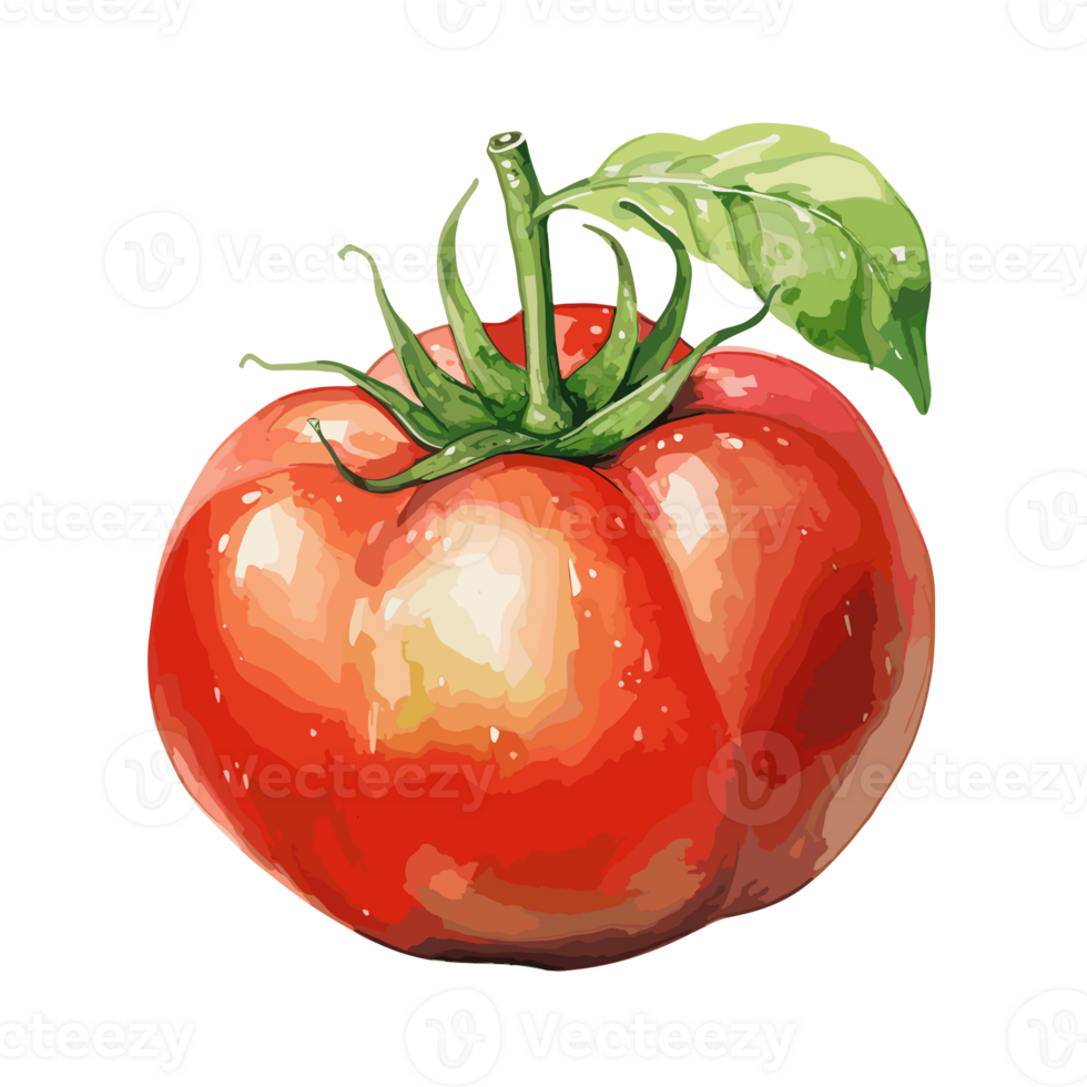 Tomato watercolor illustration, Vegetable isolated on transparent background, AI Generative png