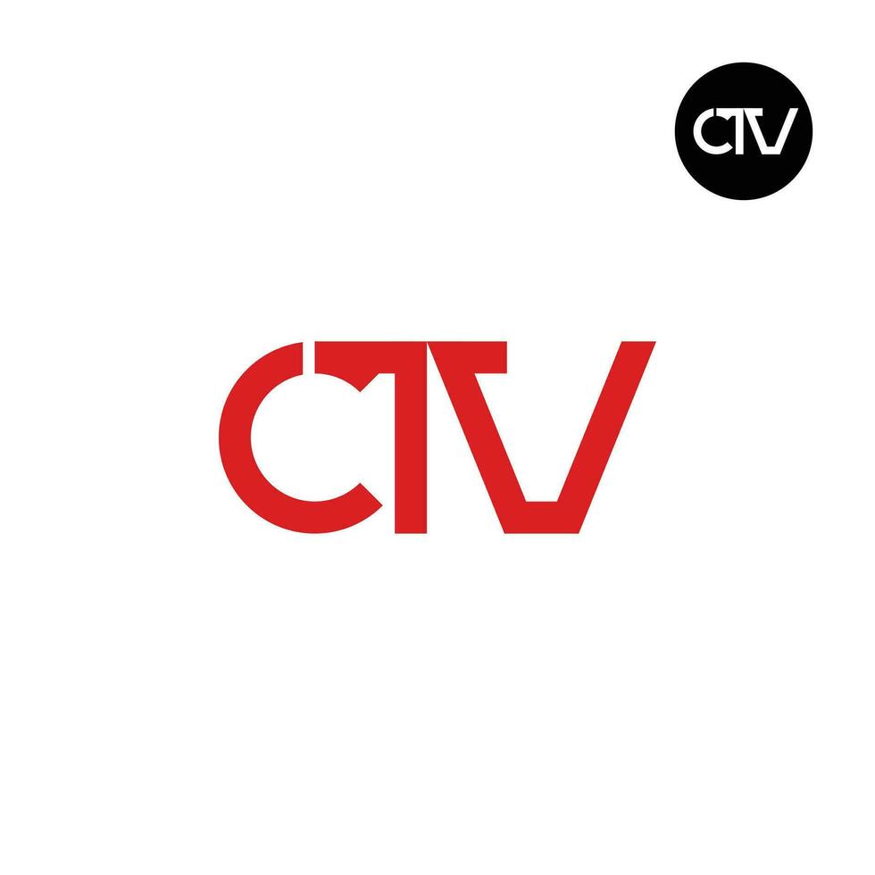letra ctv monograma logo diseño vector