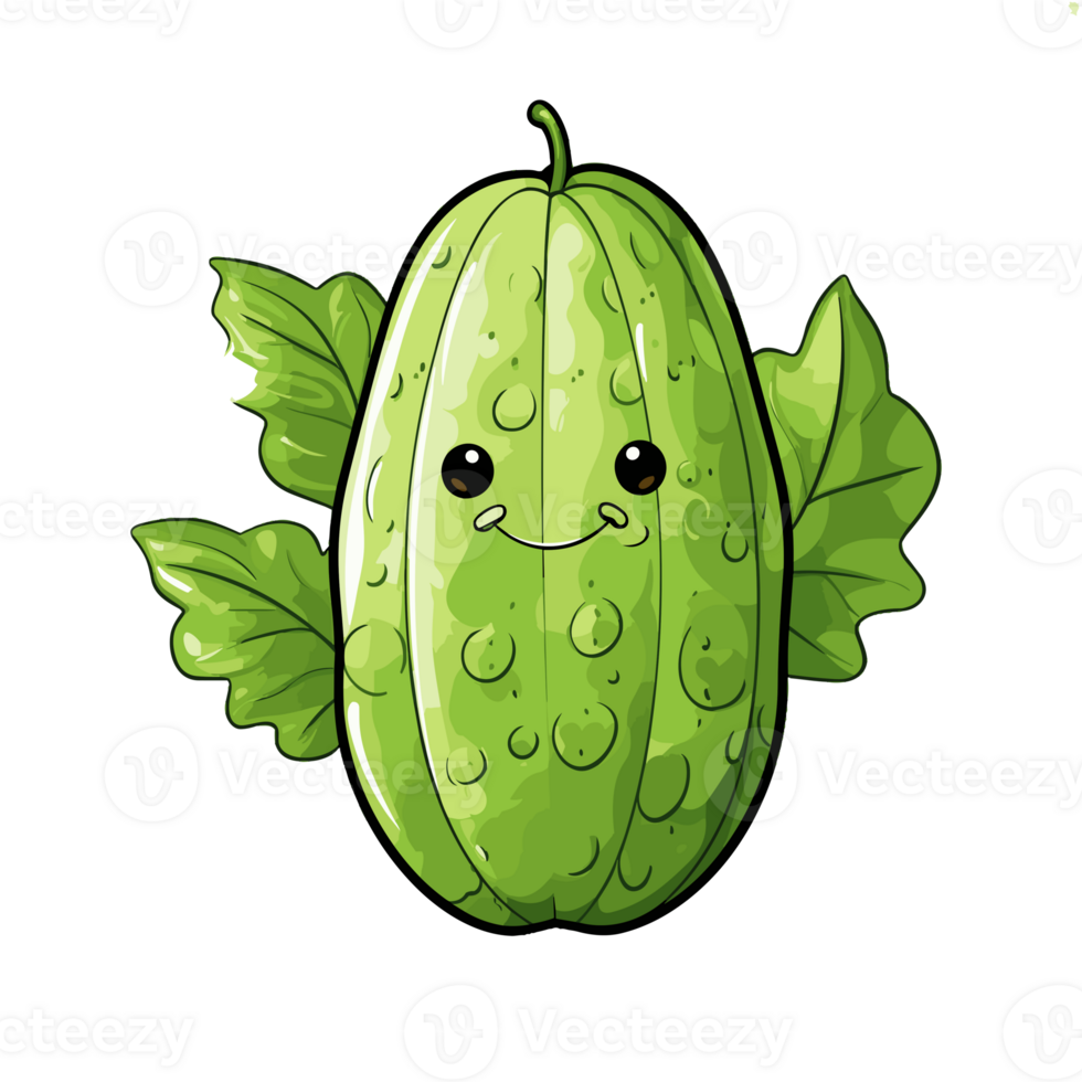 Cucumber watercolor illustration, Vegetable isolated on transparent background, AI Generative png