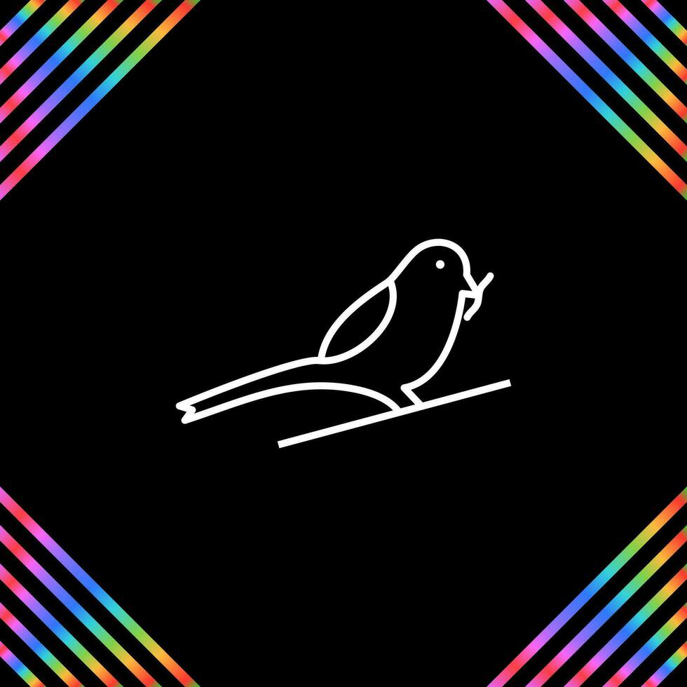 Bird Eating Worm Vector Icon