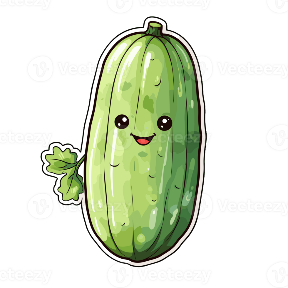 Cucumber watercolor illustration, Vegetable isolated on transparent background, AI Generative png